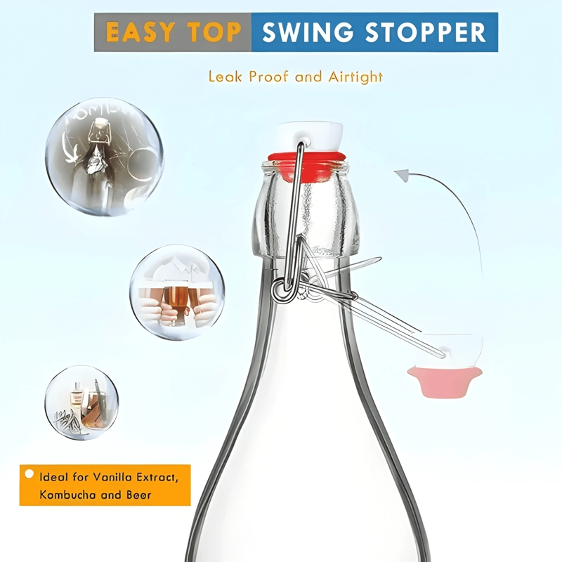 BOTELLA DE VIDRIO 330 ML TAPA SWING TOP, CERVEZA/JUGO 3U - 2