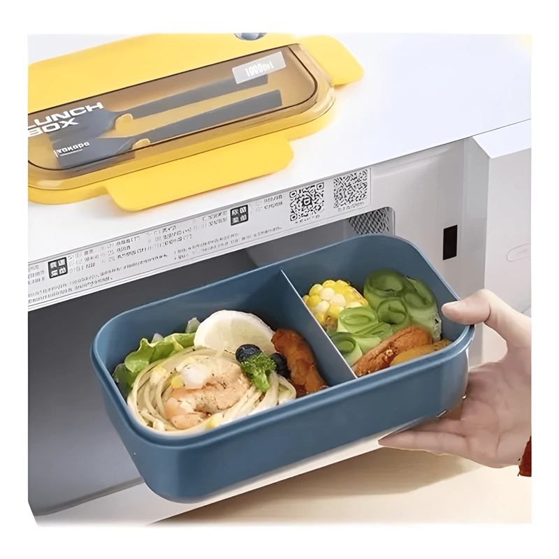 TAPER PLASTICO 3 COMPARTIMENTOS PARA COMIDA 1000 ML - 1