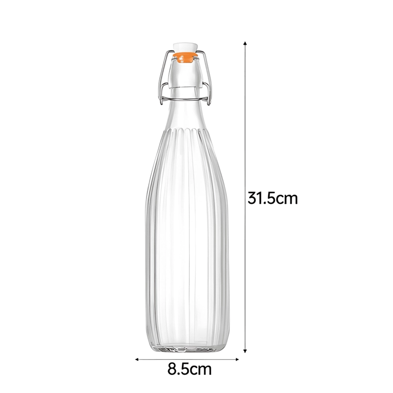 FRASCO HERME TICO DE VIDRIO 1000 ML 31,5 CM, TRANSPARENTE - 2