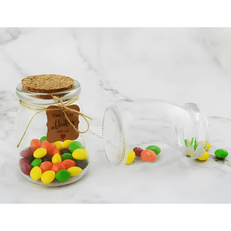 PACK 12 FRASCO VIDRIO DECORATIVO CORAZON TAPA CORCHO 100 ML - 2