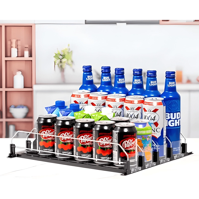 CONTENEDOR DISPENSADOR DE LATAS PARA REFRIGERADOR, NEGRO - 2