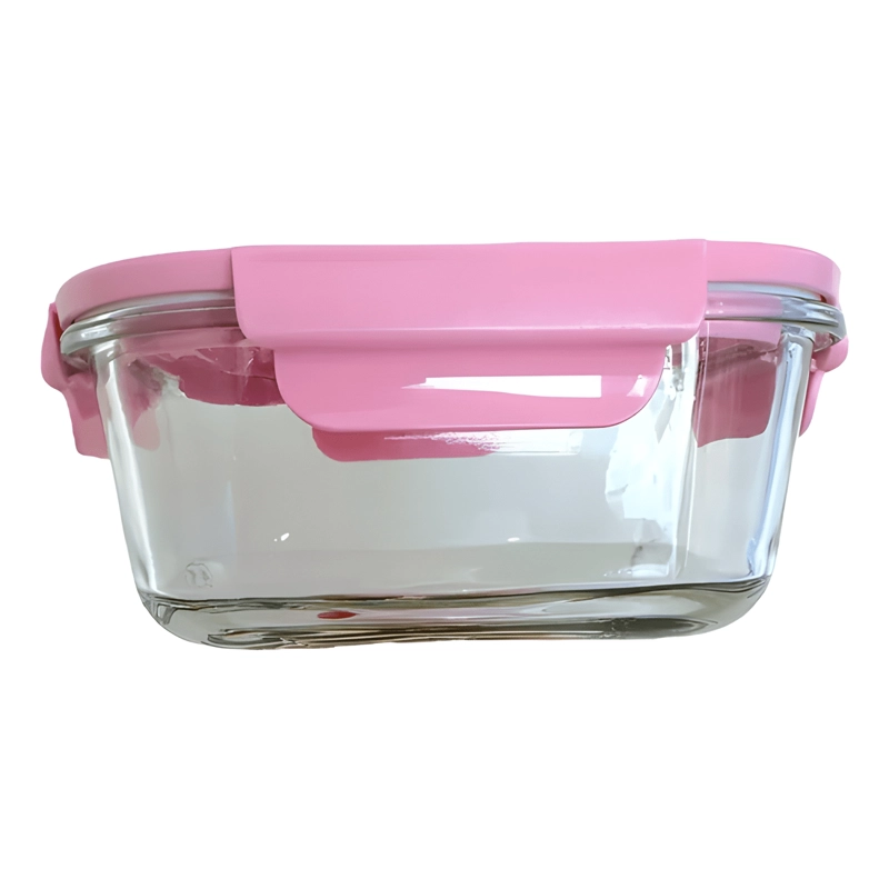 TUPPER VIDRIO HERME TICO CUADRADO 800 ML, TAPA ROSA - 3