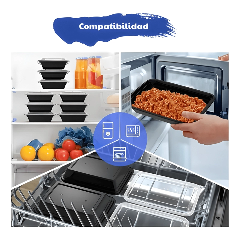 CONTENEDOR HERME TICO MEAL PREP REUTILIZABLE 470 ML 10U - 2