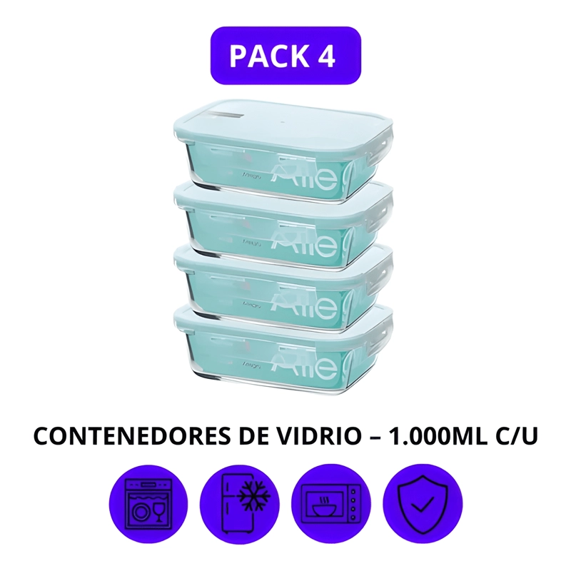 SET 4 TAPERS HERME TICOS VIDRIO TEMPLADO 1 L - 1