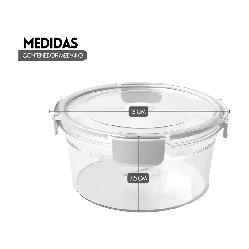 SET 3 CONTENEDORES TUPPER HERME TICOS PARA ALIMENTOS - 2
