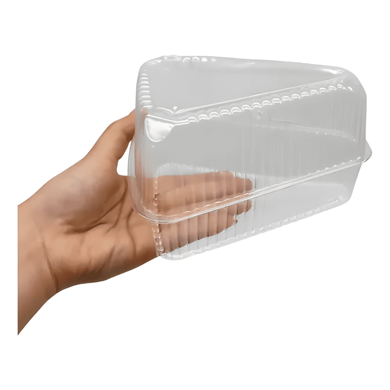 ENVASE PLASTICO PORTA TORTA TRIANGULAR 10X10X14 - 2