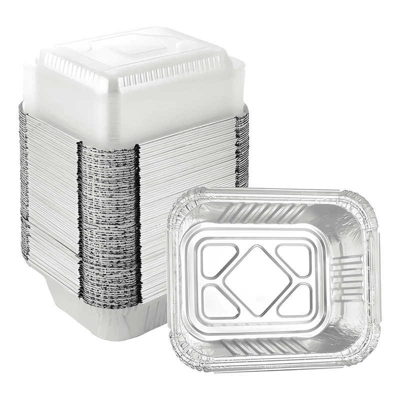 ENVASE ALUMINIO DESECHABLE 20X13 CM 100U, TRANSPARENTE #2 - 1