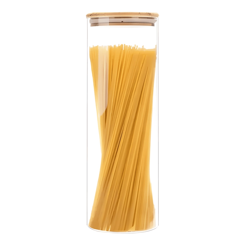 FRASCO TARRO HERME TICO VIDRIO TAPA BAMBU 2000 ML - 2