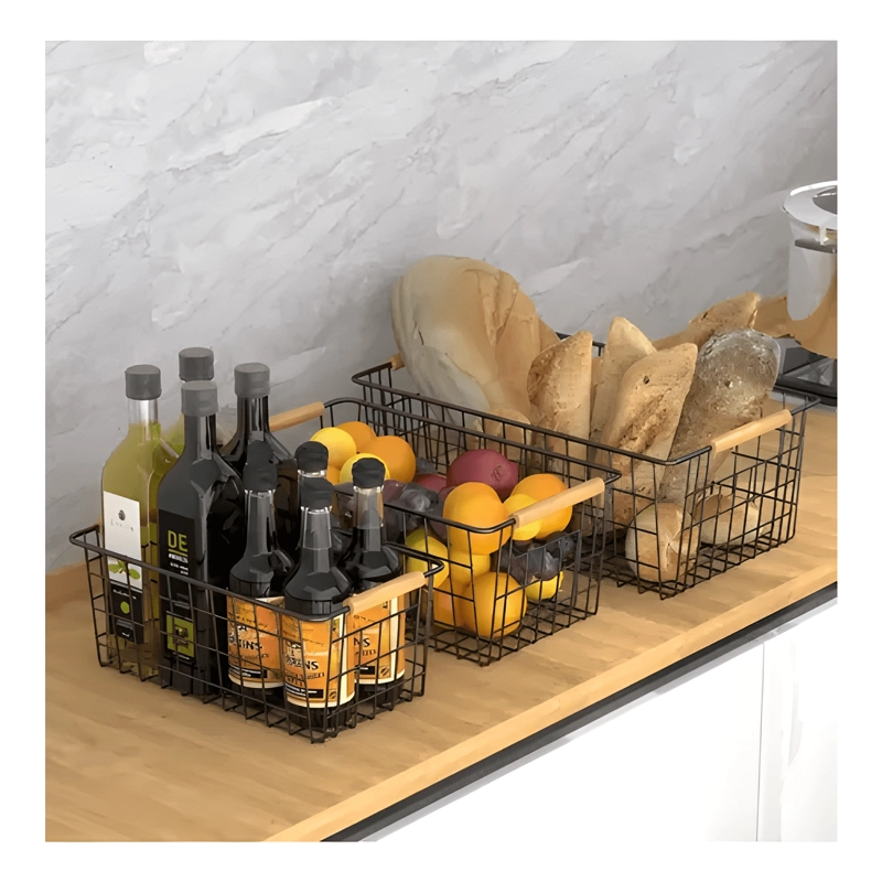 CESTA REJILLA METAL 28X22X12 CM ORGANIZADOR 2U - 2