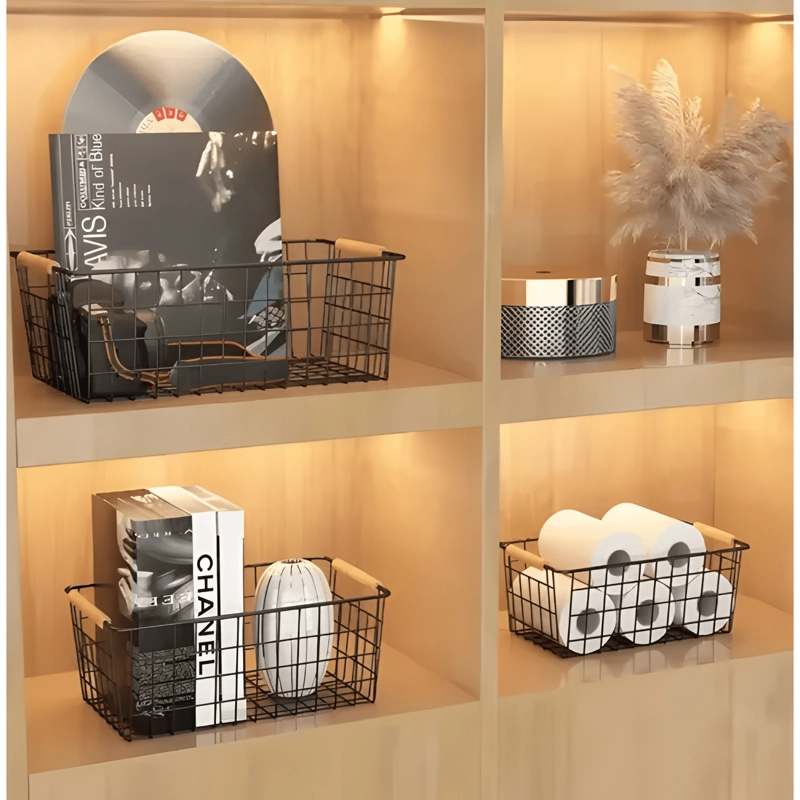 CESTA REJILLA METAL 28X22X12 CM ORGANIZADOR 2U - 3