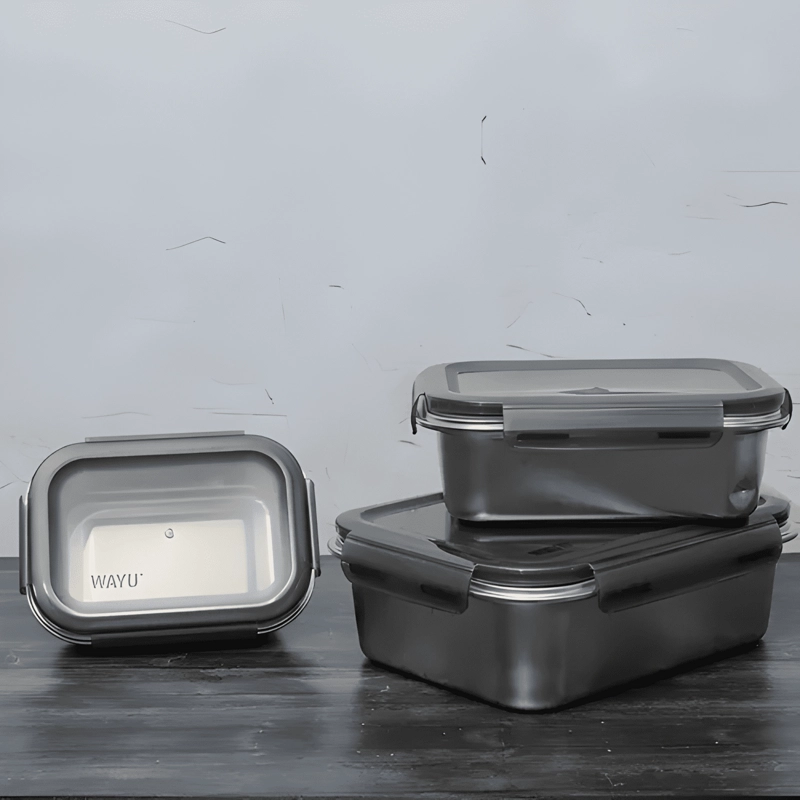 ENVASE HERME TICO CONTENEDOR 1300 ML APTO HORNO, PLATEADO - 1