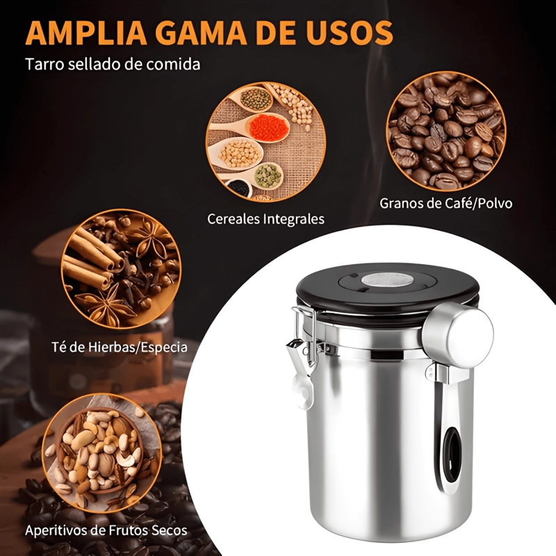 RECIPIENTE TARRO PARA CAFE  HERME TICO GRANO 1,8 L - 2