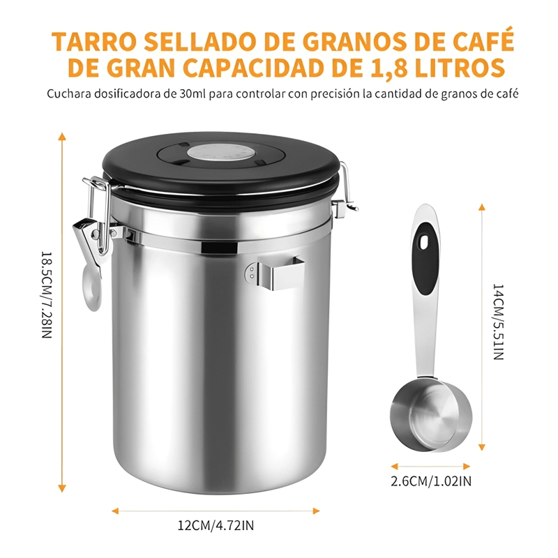 RECIPIENTE TARRO PARA CAFE  HERME TICO GRANO 1,8 L - 4