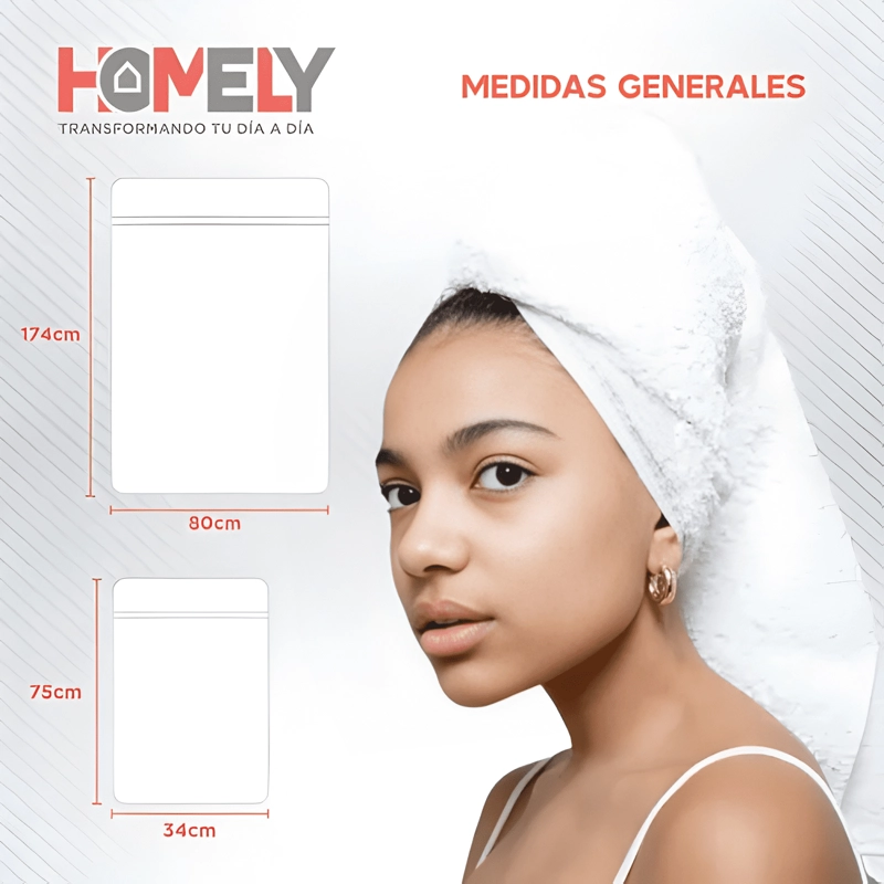 TOALLAS DE BAÑO ALGODON SUAVE HOMELY 500 GSM CUERPO Y MANOS - 1
