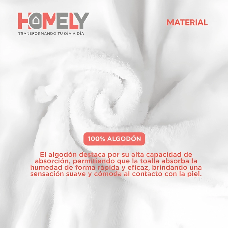 TOALLAS DE BAÑO ALGODON SUAVE HOMELY 500 GSM CUERPO Y MANOS - 2
