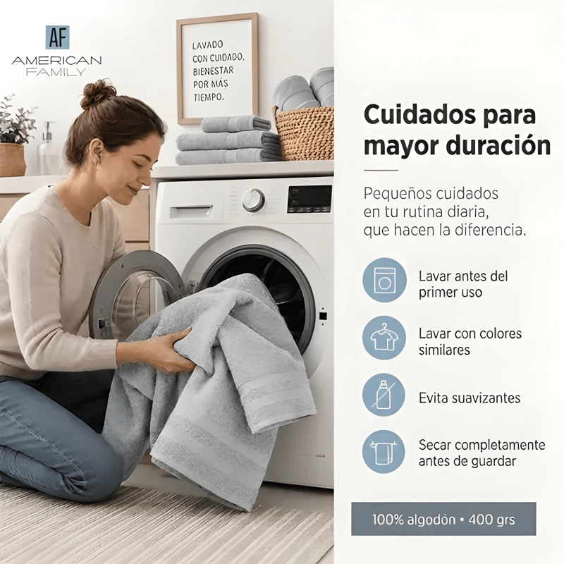 JUEGO 4 TOALLAS DE BANO DE ALGODON 400GR GRANDES CANNON AF - 2