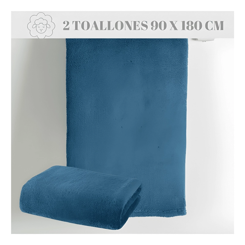 SET 2 TOALLAS DE BAÑO GRANDE MICROFIBRA TOALLON 90X180CM #7 - 2