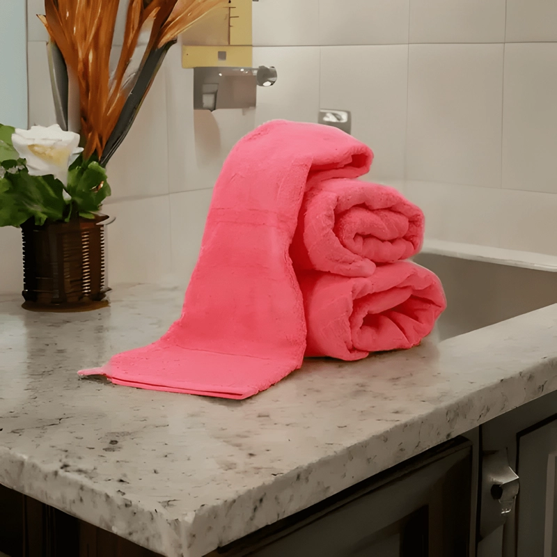 TOALLA DE CUERPO 70*130CM 100% ALGODON LISO ROSA #5 - 2