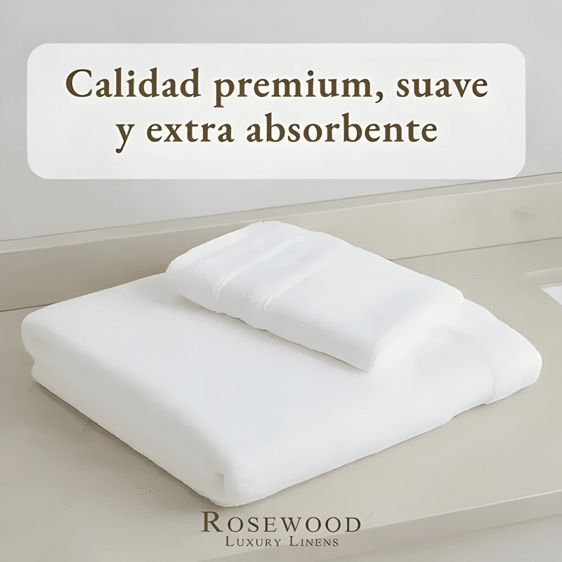 TOALLAS BAÑO PREMIUM SET 2 100% ALGODON ROSEWOOD LUJO SUAVE - 2