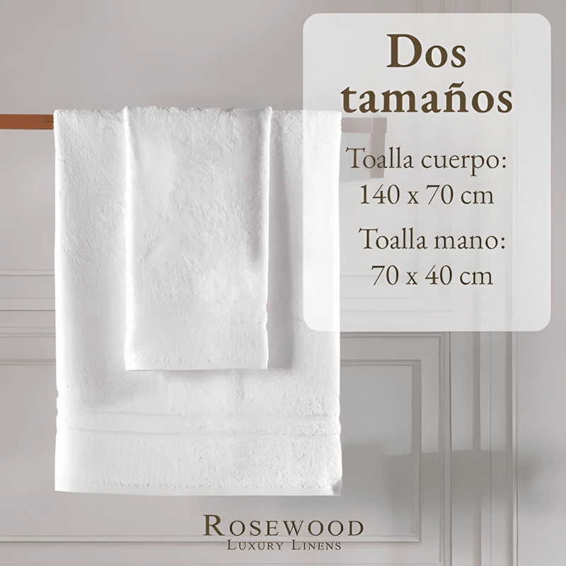 TOALLAS BAÑO PREMIUM SET 2 100% ALGODON ROSEWOOD LUJO SUAVE - 4
