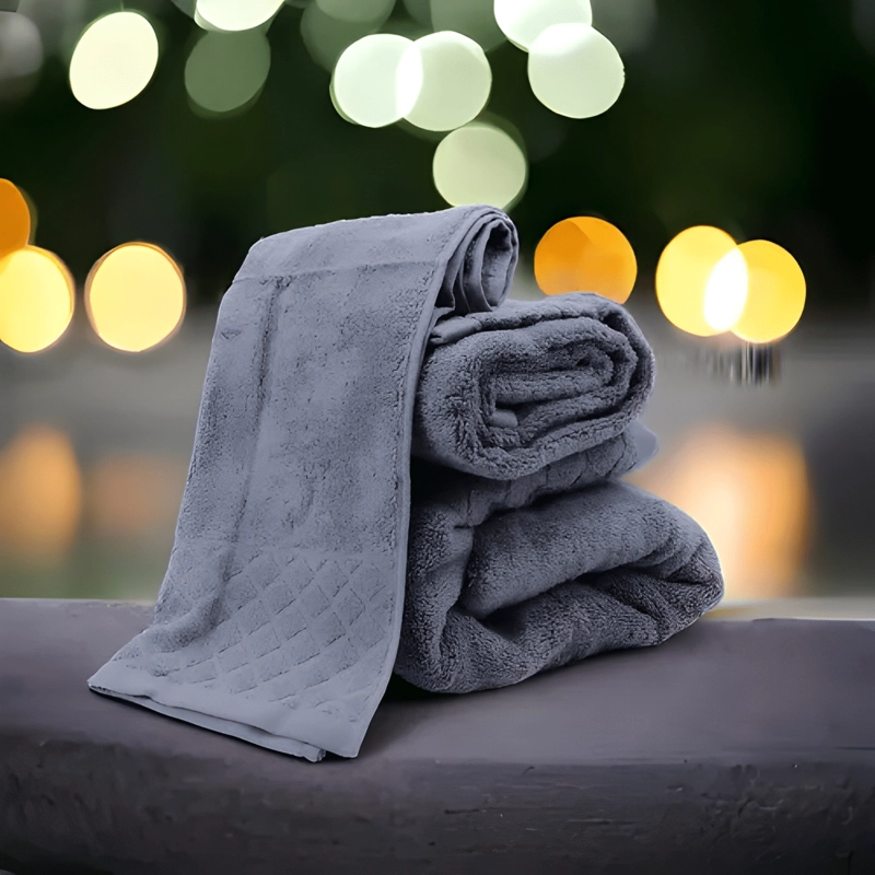 TOALLA DE BAÑO ALGODON HOMEY RECTANGULAR 70X130CM GRIS #5 - 1