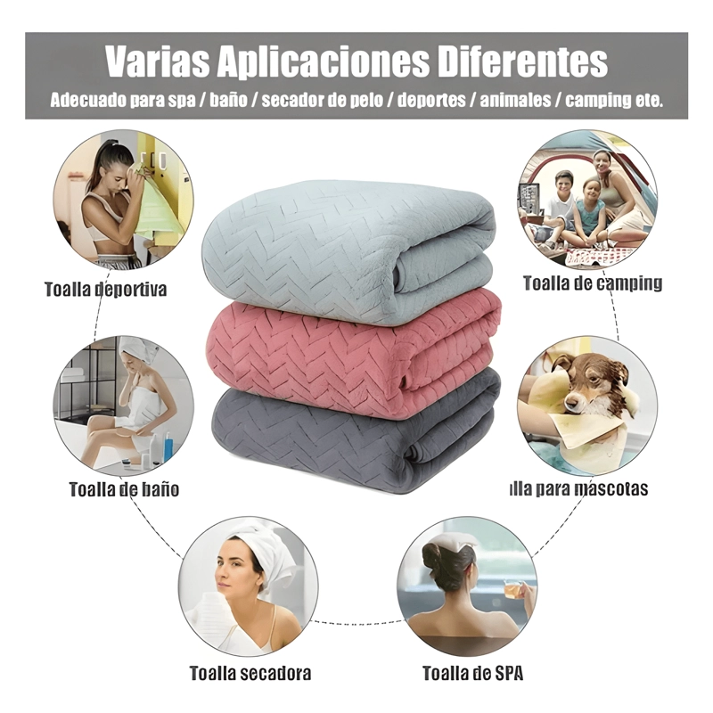SET 3 TOALLA DE BAÑO SUAVE DE ALTA DENSIDAD 140*70CM - 1