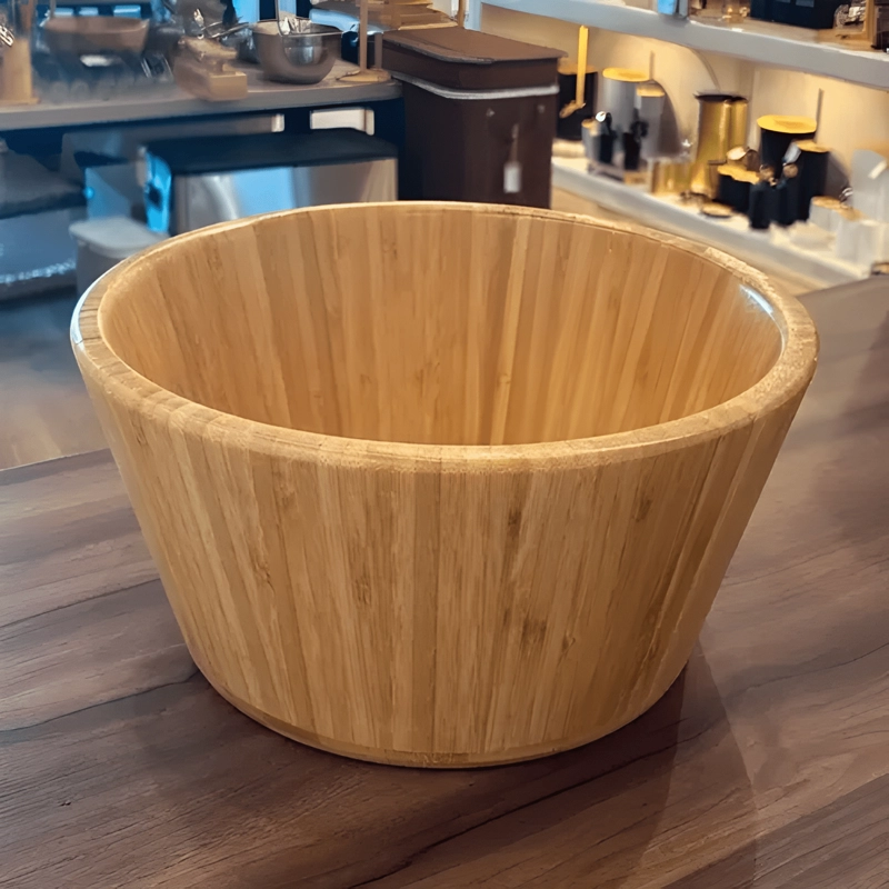 BOWL CUENCO ENSALADERA DE MADERA BAMBU PLATO ENSALADA - 2