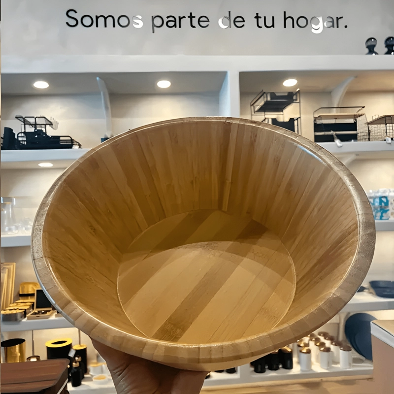BOWL CUENCO ENSALADERA DE MADERA BAMBU PLATO ENSALADA - 3