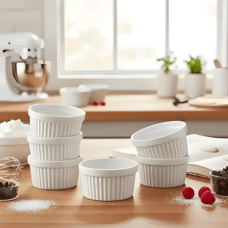 PACK 6 POCILLO RAMEKIN CERAMICA PORCELANA 9 CM SALSAS - 3