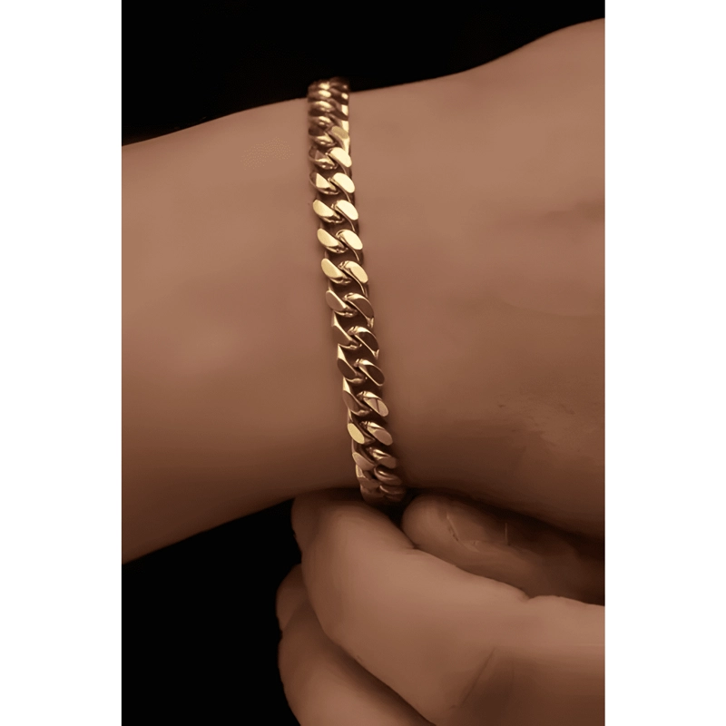 PULSERA CUBAN ORO 8MM LARGO 20 CM #2 - 2