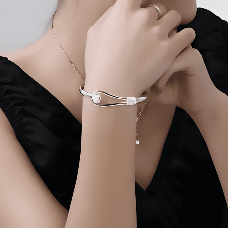 PULSERA PARA MUJER CHAPADA EN PLATA CON DIAMANTES DE - 4