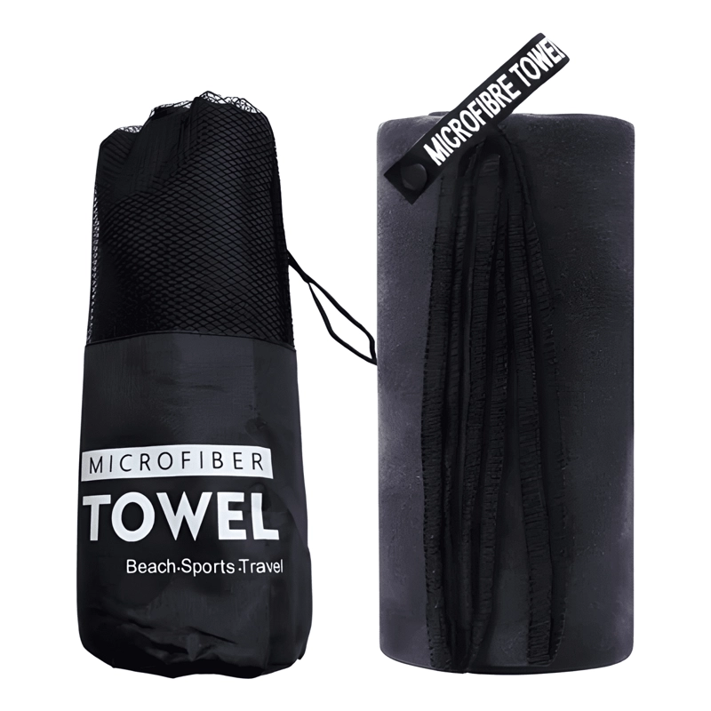 3 TOALLAS MICROFIBRA SECADO RAPIDO CON BOLSA VIAJE GYM LISA - 2