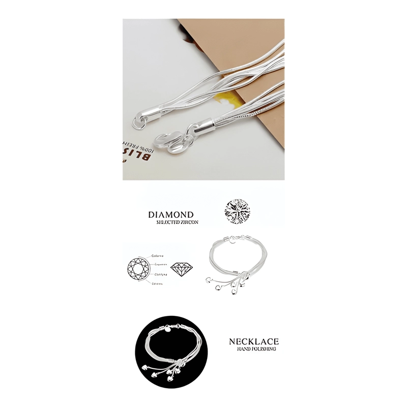 PULSERA MUJER ESCLAVA BRAZALETE PLATA 925 ELEGANTE CORAZON - 2