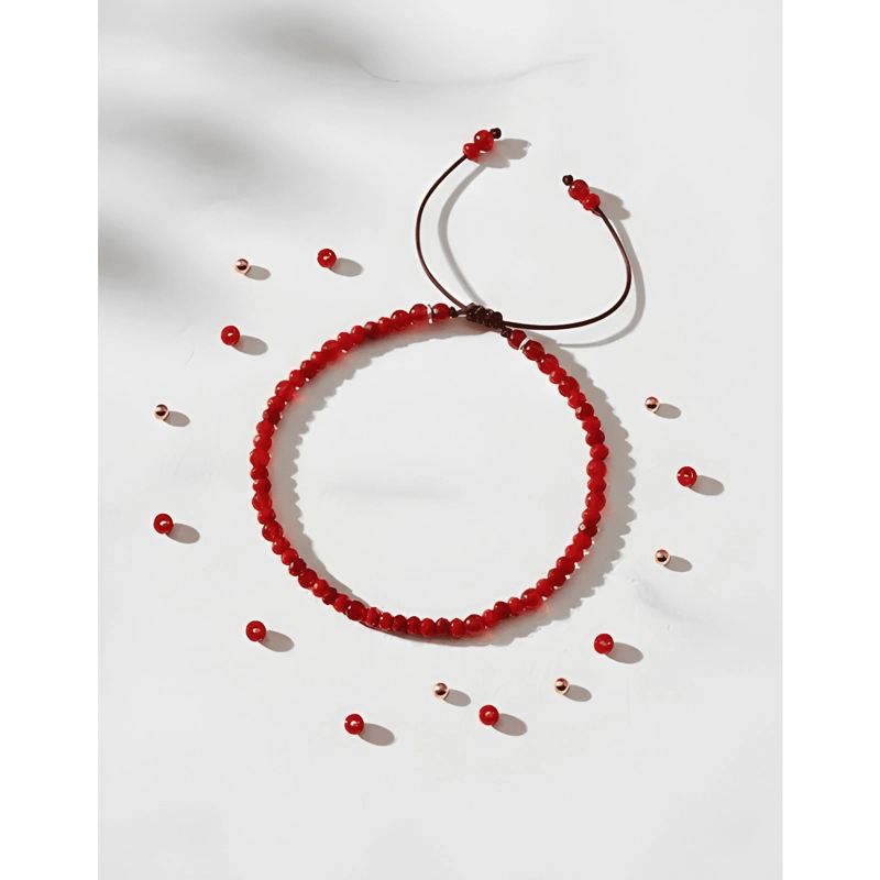 PULSERA PROTECCION PIEDRA ONIX 3 ML ROJO - 2