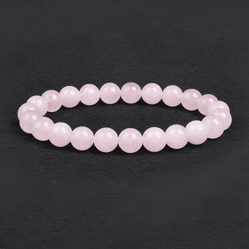 PULSERA PIEDRA CUARZO NATURAL EN 8MM ROSADO - 2