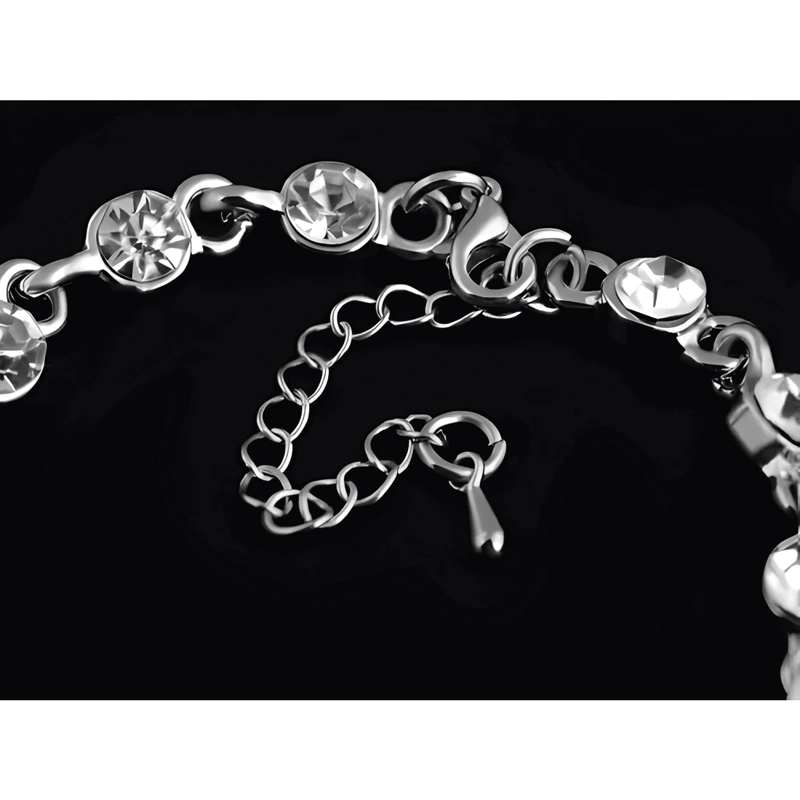 PULSERA CORAZON DE PLATA 925 PIEDRA 17 CM AZUL CELESTE - 1