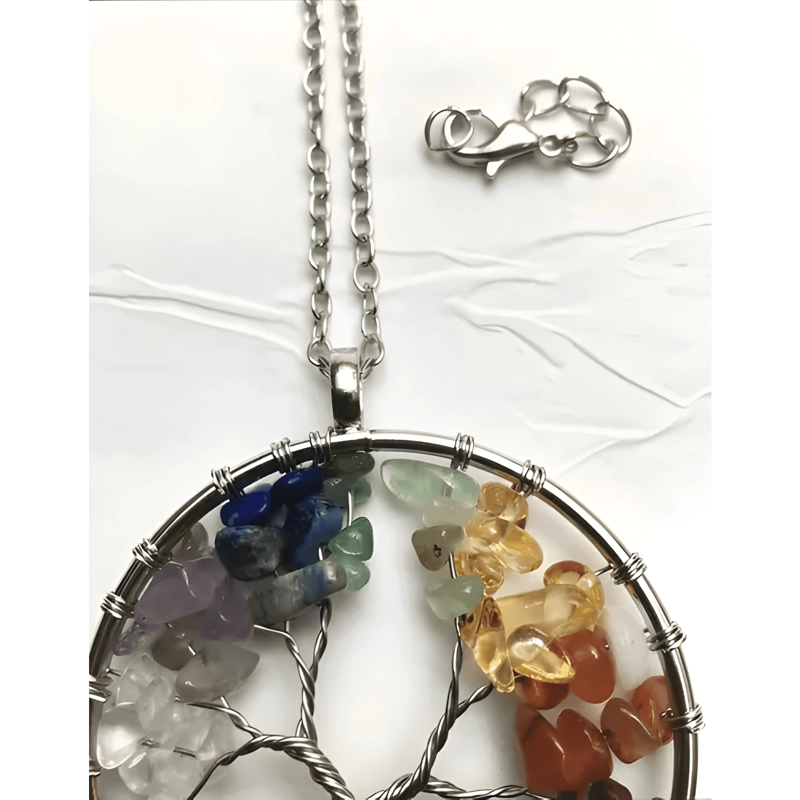 COLLAR CON COLGANTE ARBOL DE LA VIDA + PULSERA 7 CHAKRAS - 4