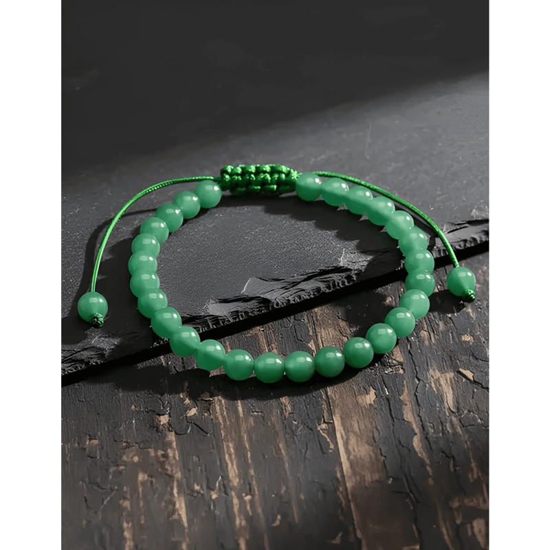 PULSERA PIEDRA JADE NATURAL AJUSTABLE PROTECCION - 1