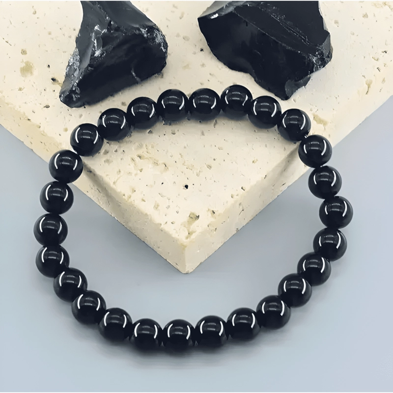 PULSERA PIEDRA ONIX GENUINA ELASTICA UNISEX PROTECCION - 1