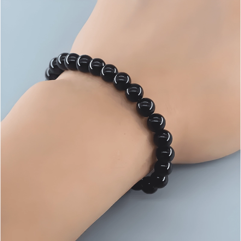 PULSERA PIEDRA ONIX GENUINA ELASTICA UNISEX PROTECCION - 2