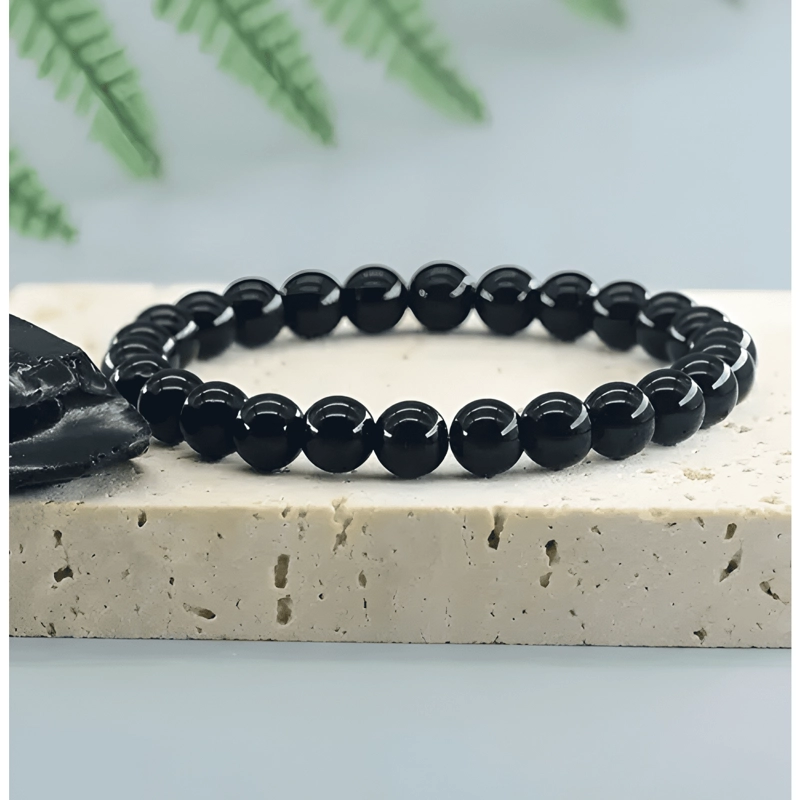 PULSERA PIEDRA ONIX GENUINA ELASTICA UNISEX PROTECCION - 3