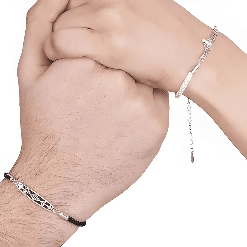PULSERA DE PAREJA PRINCESA CABALLERO CIRCONITA PLATA 925 #2 - 3