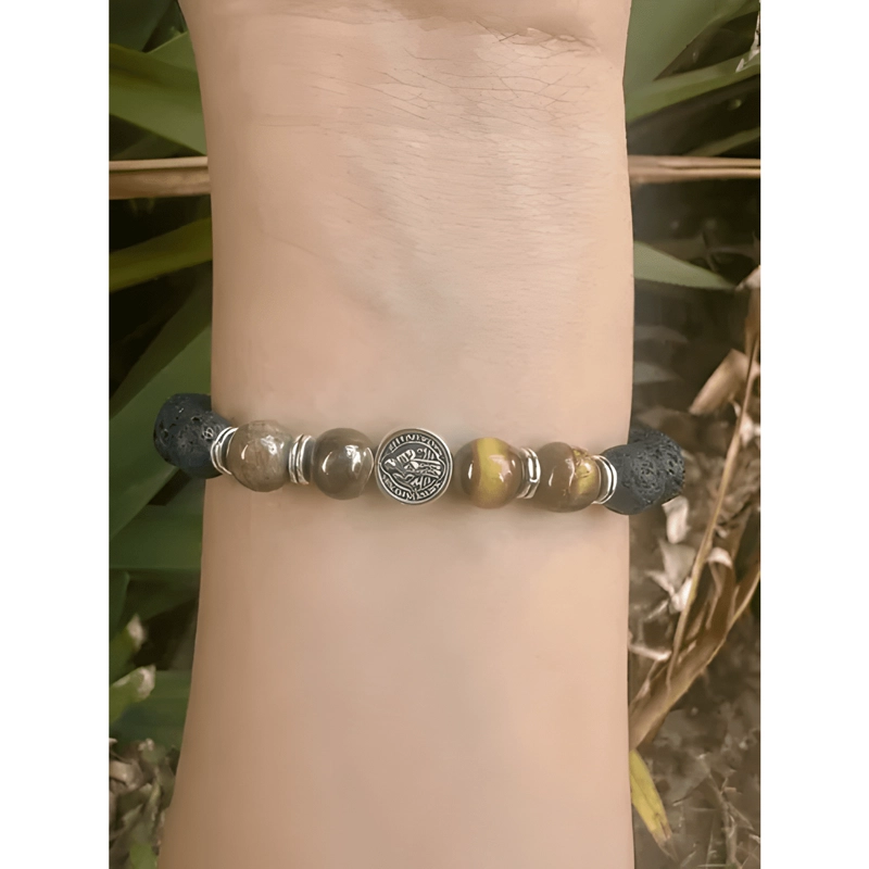PULSERA PIEDRA VOLCANICA OJO DE TIGRE SAN BENITO - 3