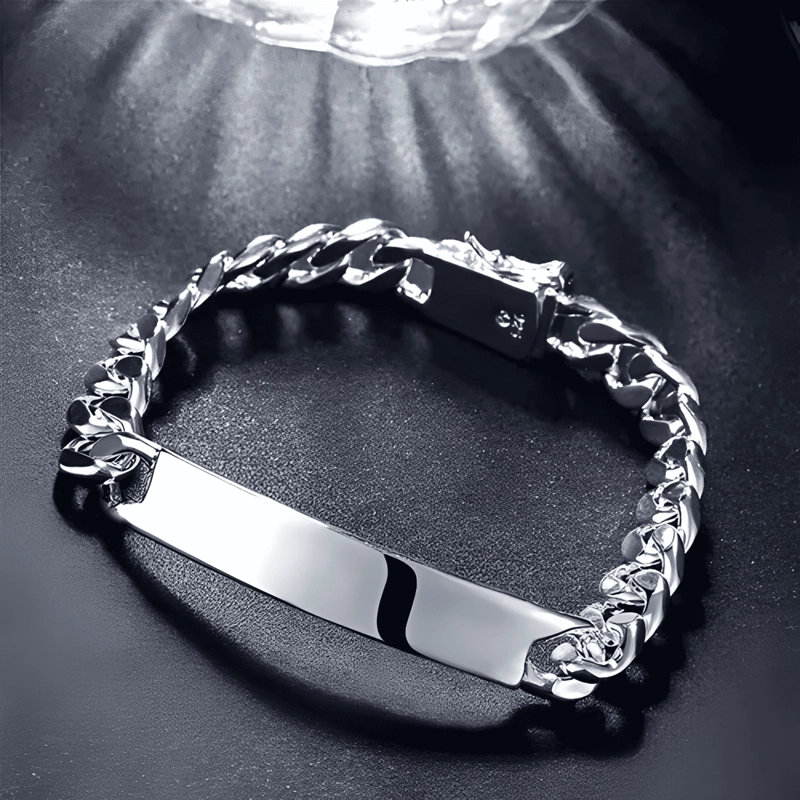 PULSERA PIOCHA ESCLAVA GRUMET 10MM 20CM CHAPADO PLATA 925 - 3
