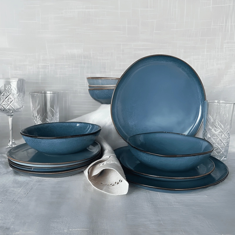 SET VAJILLA 18 PIEZAS CERAMICA LINEA EFES TIPO GRES B - 1