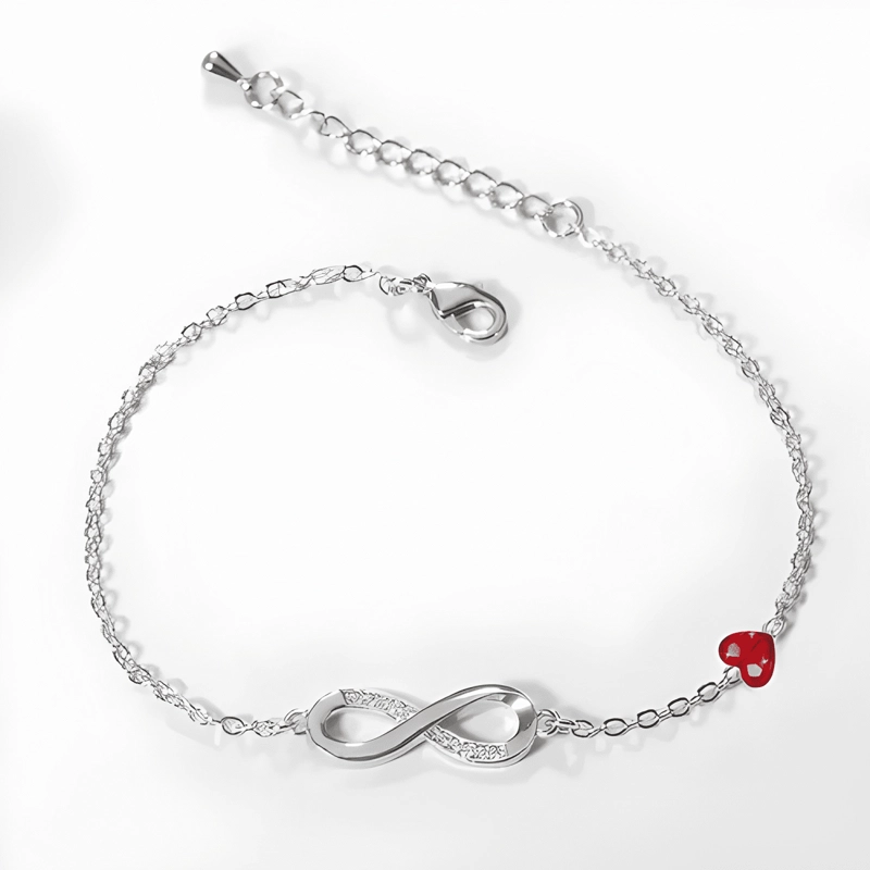 PULSERA INFINITO CORAZON BAÑO ORO EMPAQUE NAVIDAD VALENTIN - 1
