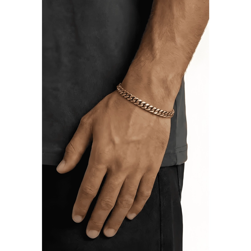PULSERA CUBAN ORO 8MM LARGO 18 CM - 1