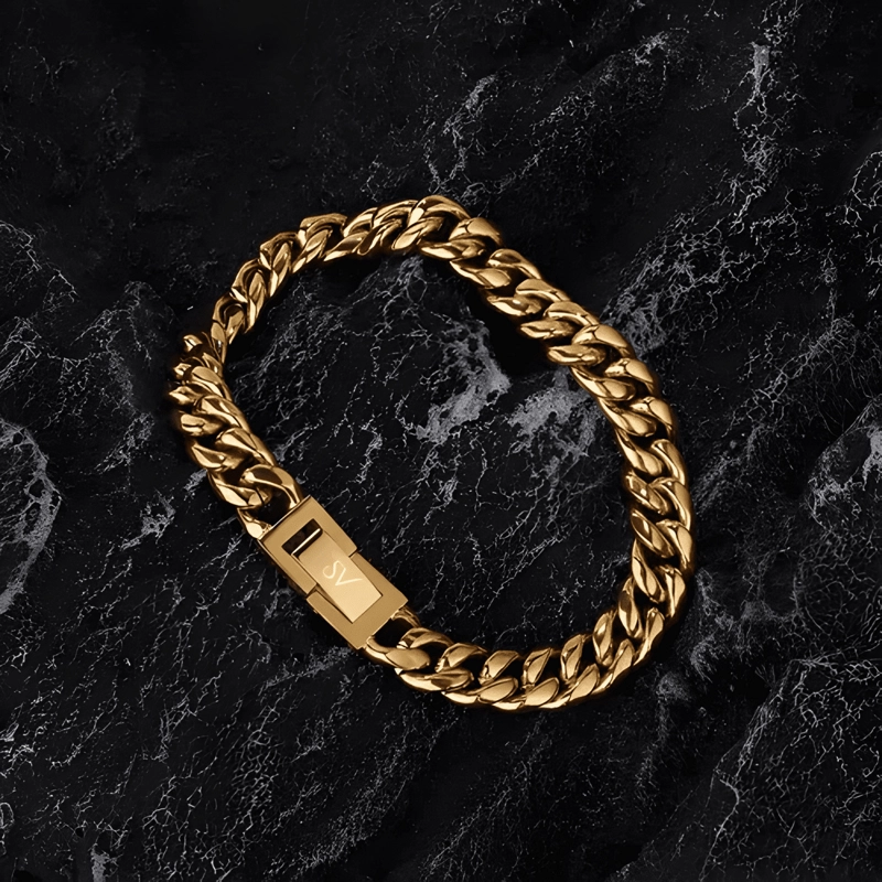 PULSERA CUBAN ORO 8MM LARGO 18 CM - 4