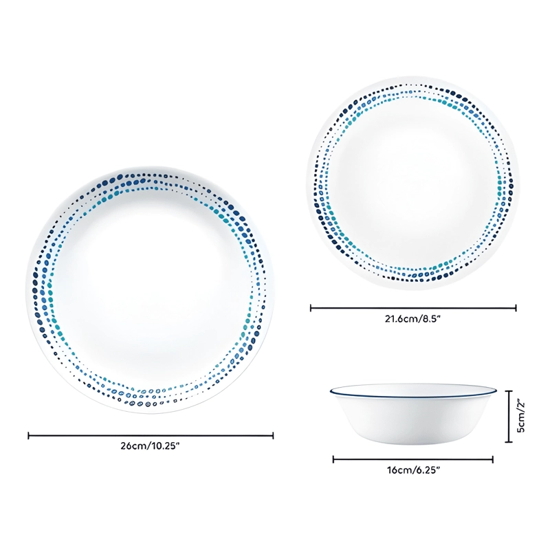 JUEGO DE VAJILLA CORELLE OCEAN BLUES PARA 4 PERSONAS JUEG... - 2