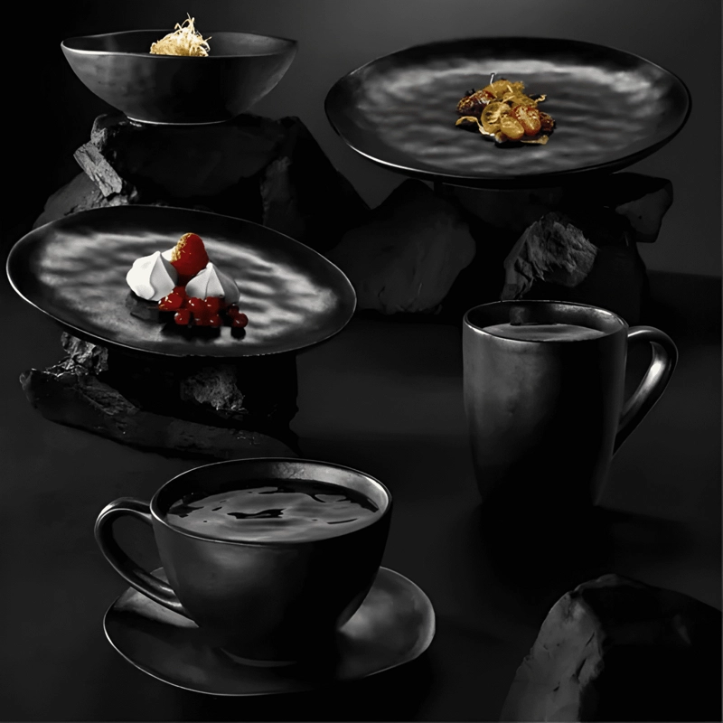 SET 6 PLATOS 20CM CARBON LUGANO - 1